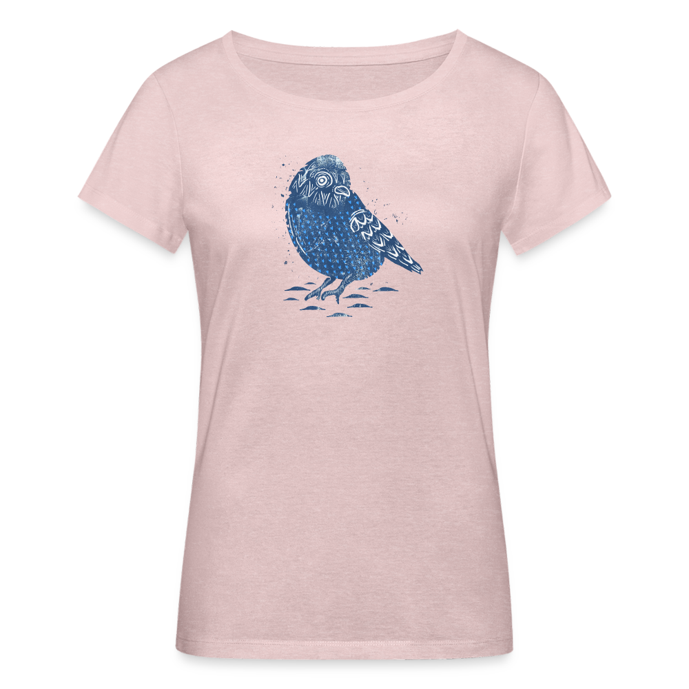 Frauen Bio-T-Shirt - “Wintermeise” - Rosa-Creme meliert