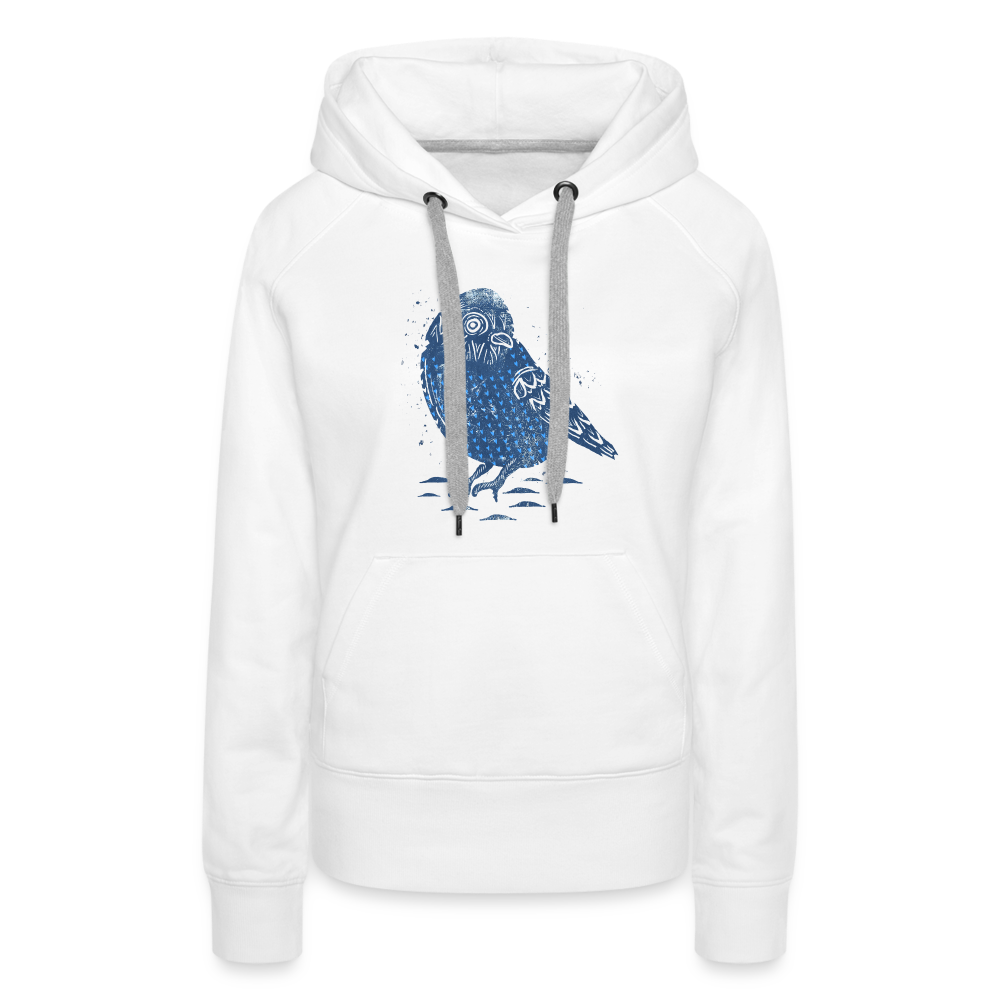 Frauen Premium Hoodie - “Wintermeise” - weiß