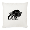Sofakissenbezug 44 x 44 cm - “Wilder Bison” - Naturweiß