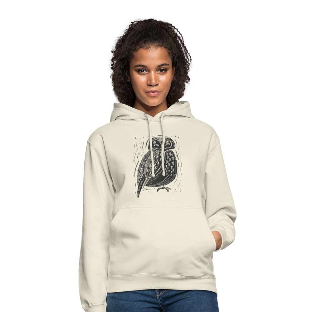 Unisex Hoodie - "Graue Eule" - Vanille-Milchshake