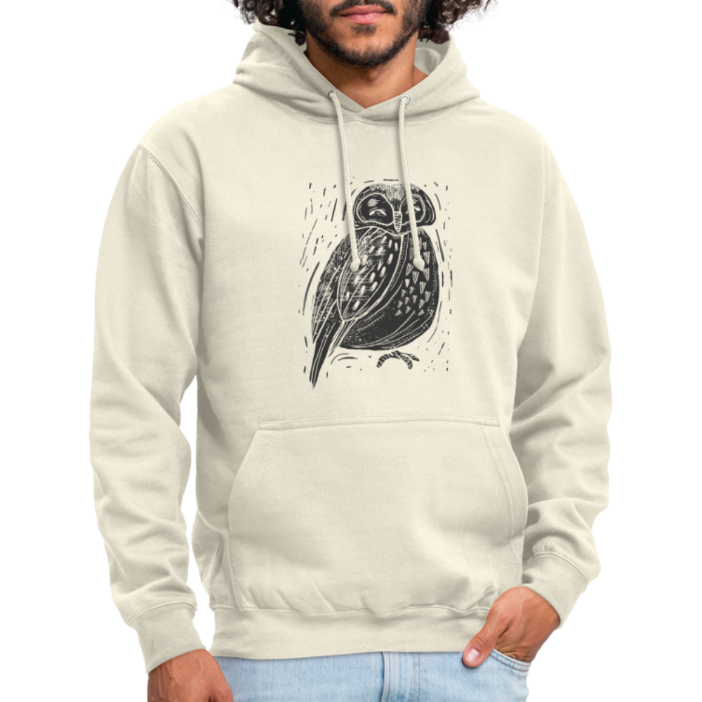 Unisex Hoodie - "Graue Eule" - Vanille-Milchshake