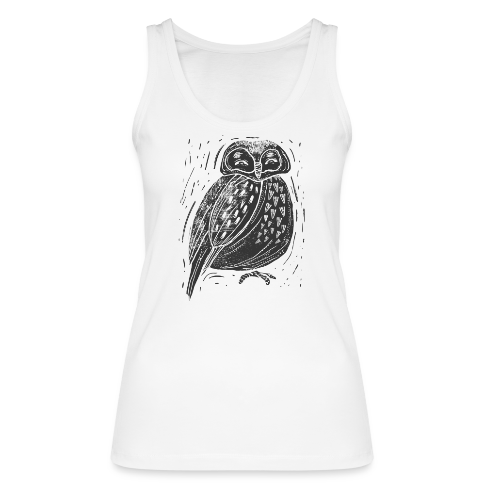 Frauen Bio Tank Top - "Graue Eule" - weiß