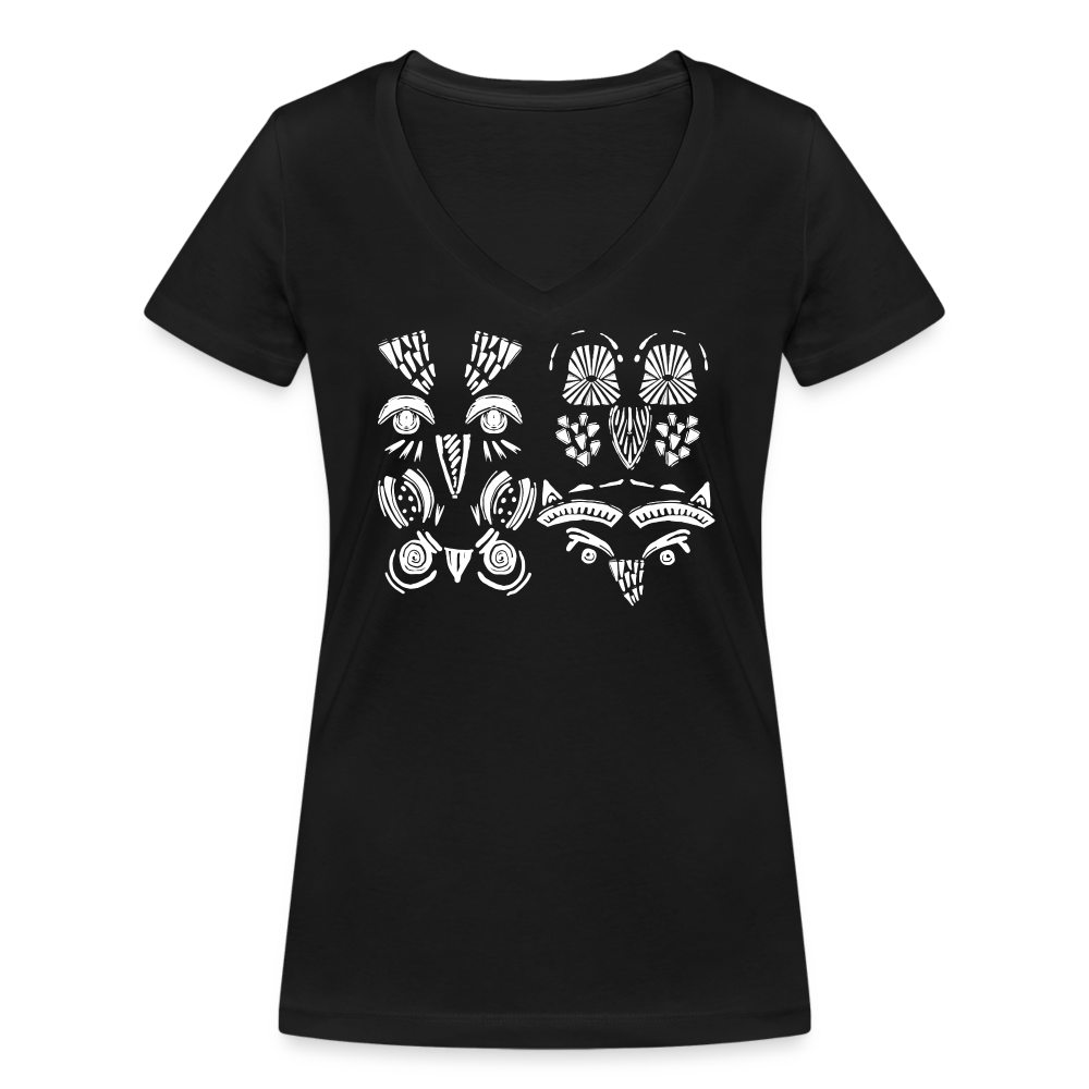 Frauen Bio-T-Shirt - “Alle meine Eulen” - Schwarz