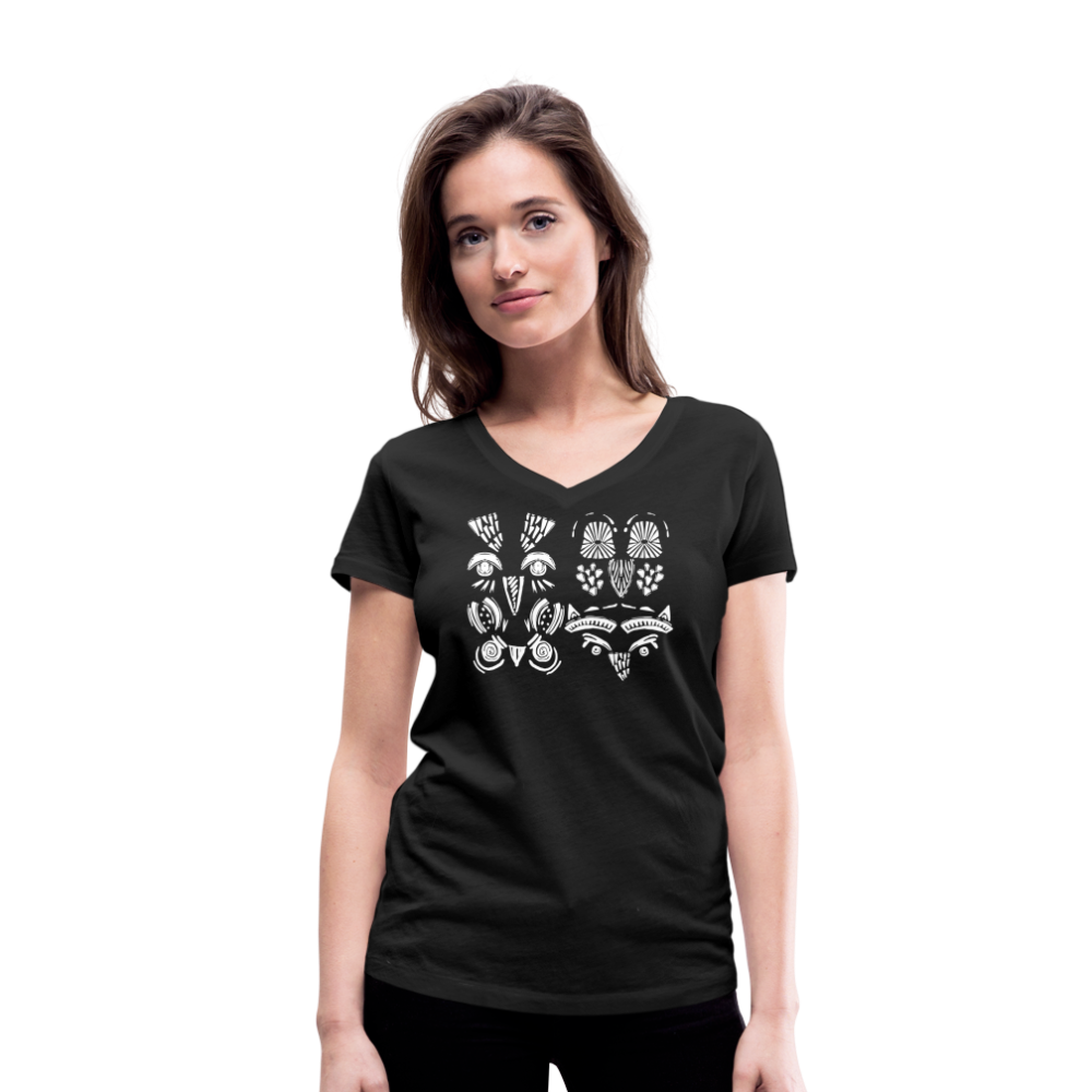 Frauen Bio-T-Shirt - “Alle meine Eulen” - Schwarz