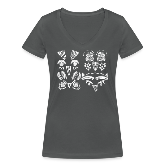 Frauen Bio-T-Shirt - “Alle meine Eulen” - Anthrazit