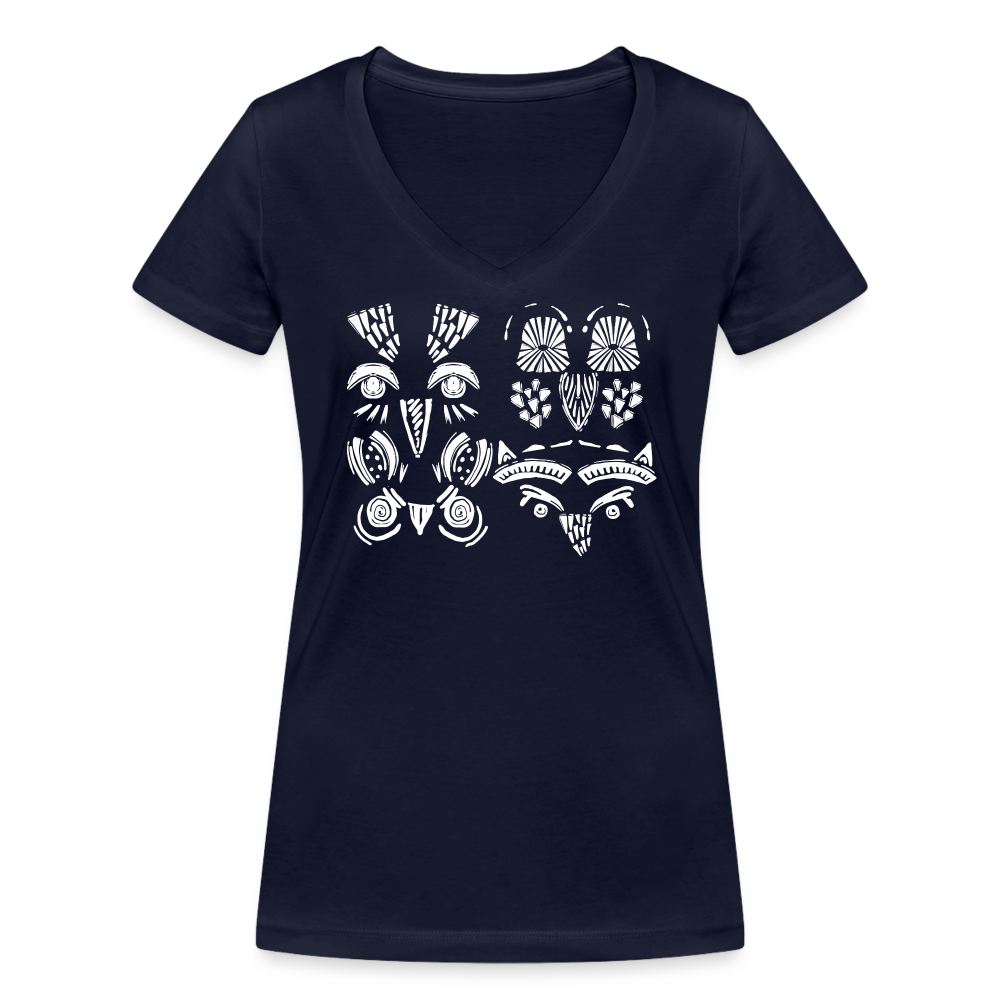 Frauen Bio-T-Shirt - “Alle meine Eulen” - Navy