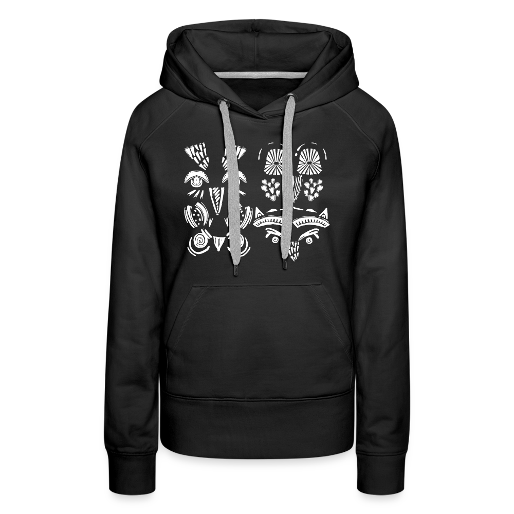 Frauen Premium Hoodie - “Alle meine Eulen” - Schwarz