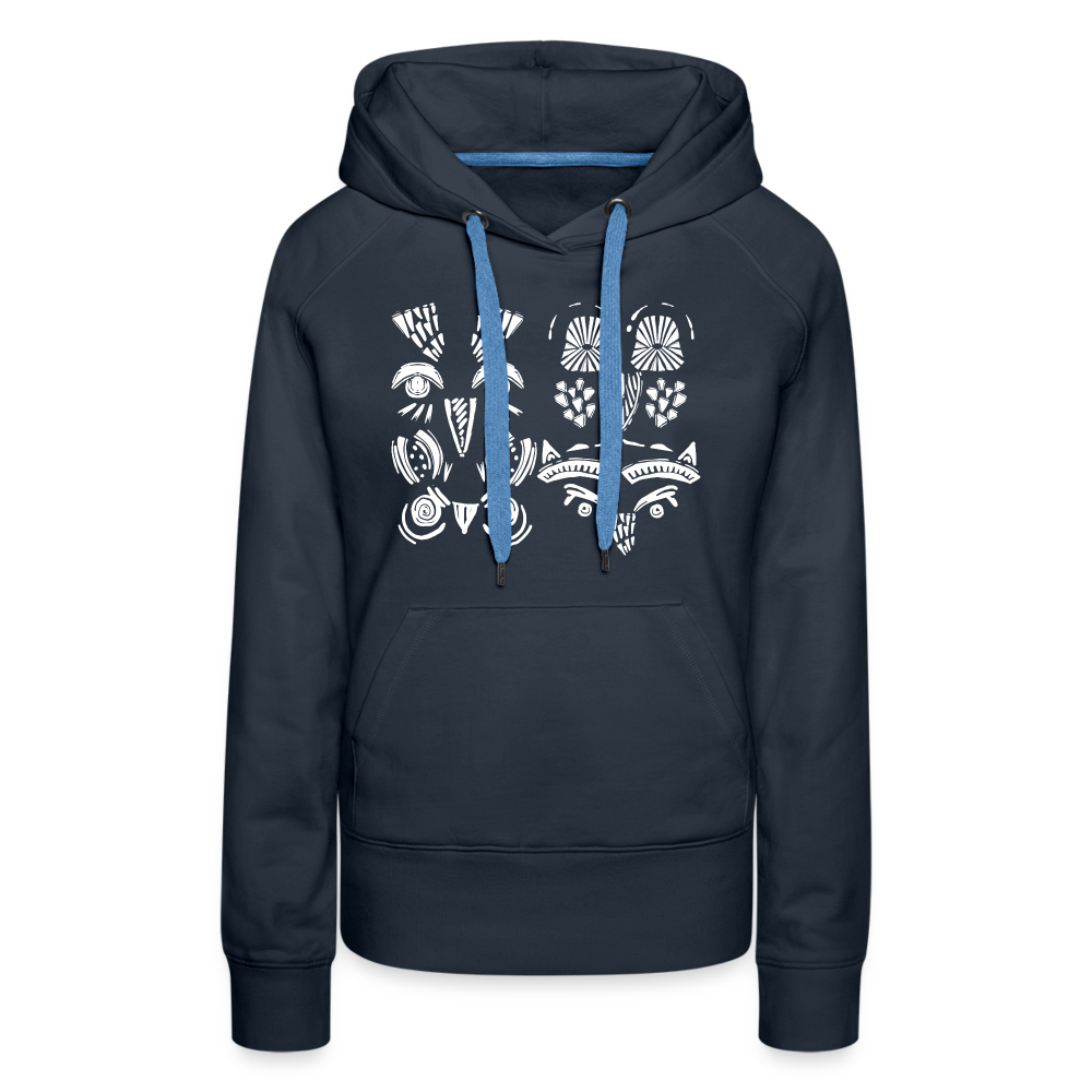 Frauen Premium Hoodie - “Alle meine Eulen” - Navy