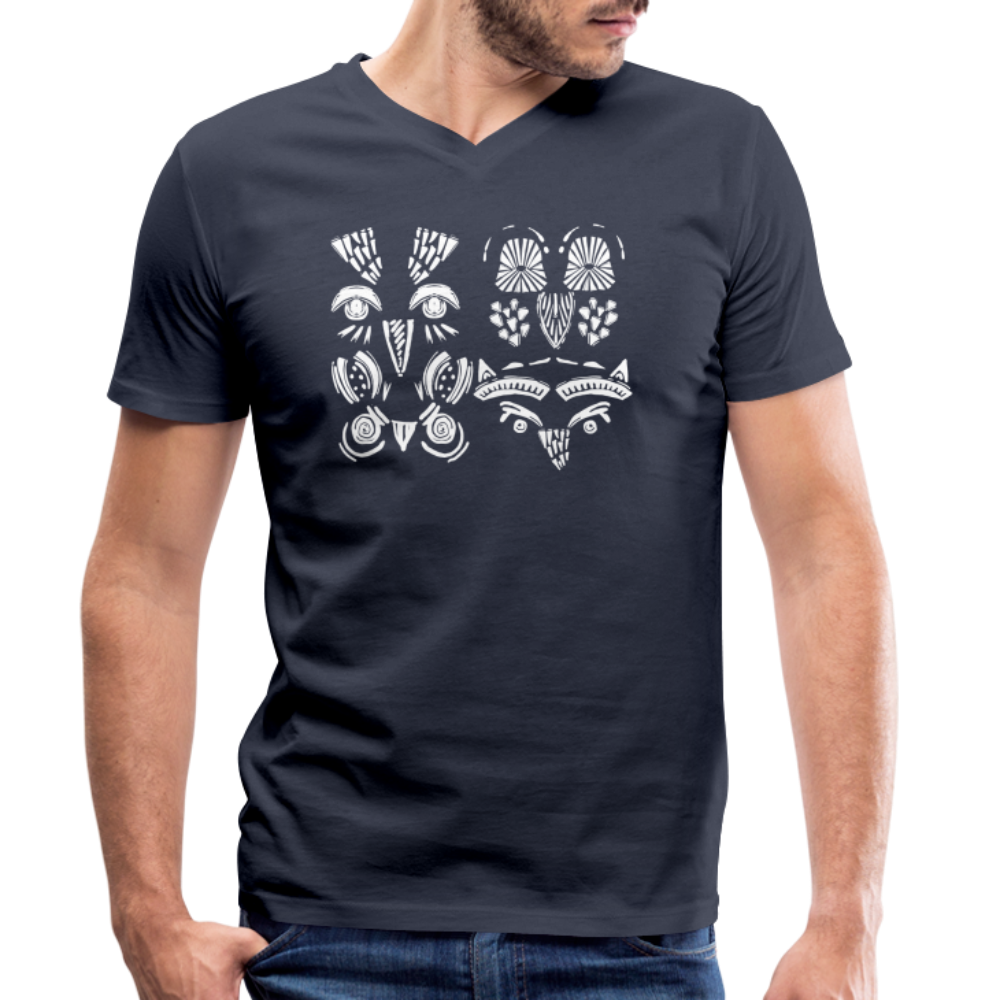 Männer Bio-T-Shirt - “Alle meine Eulen” - Navy