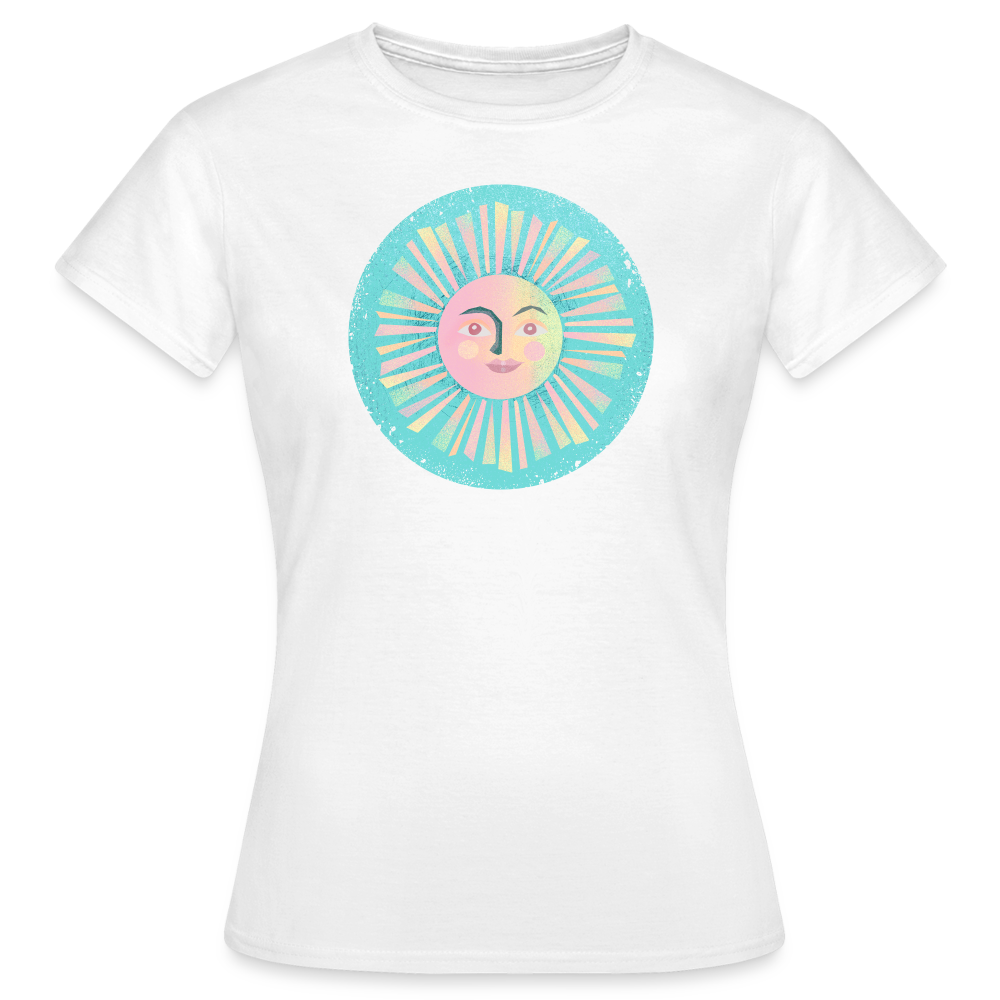 Frauen T-Shirt - “Vintage-Sonne” - weiß