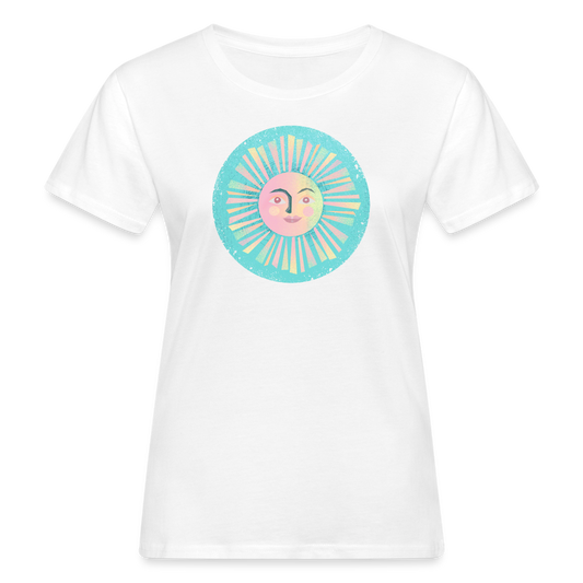 Frauen Bio-T-Shirt “Vintage-Sonne” - weiß
