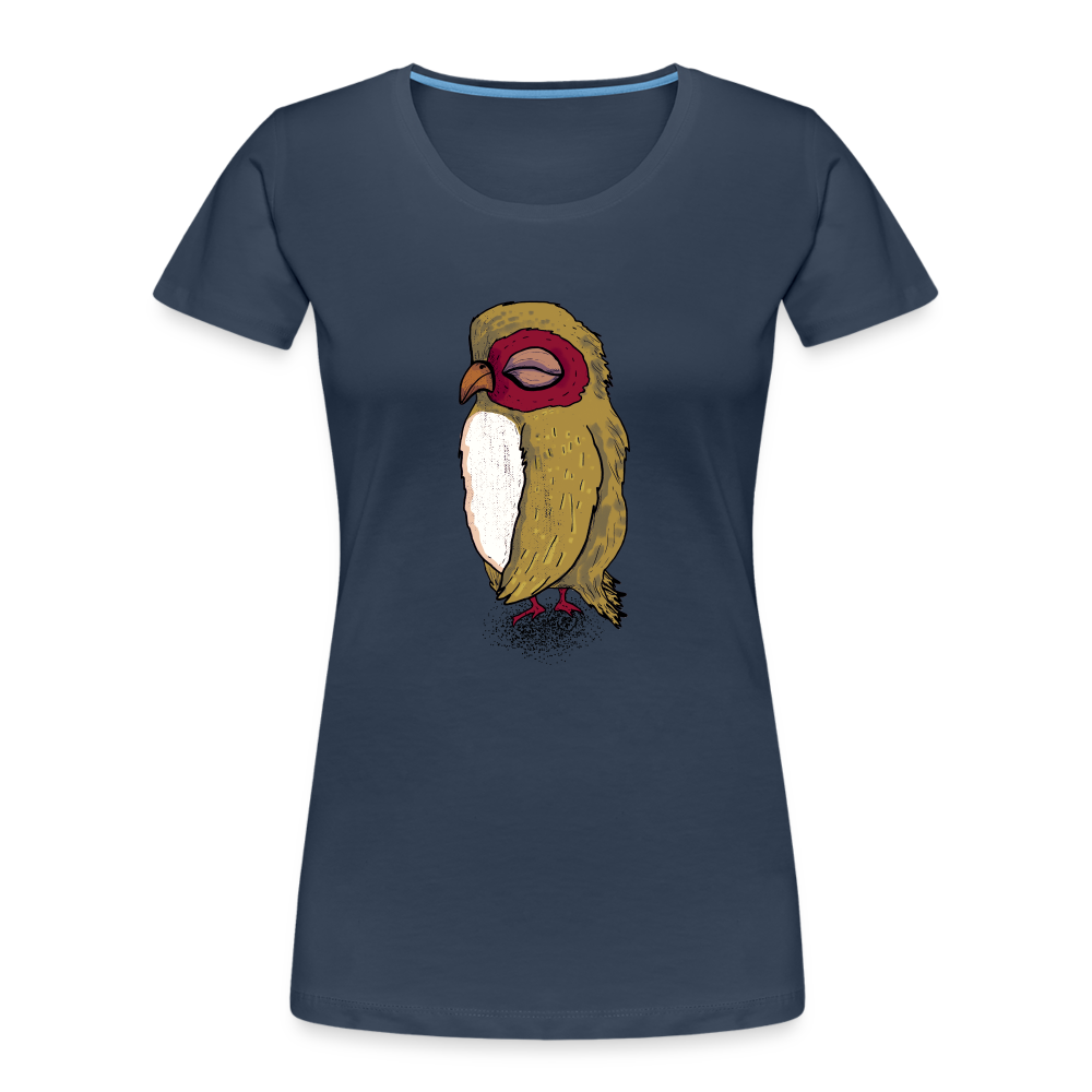 Frauen Premium Bio T-Shirt - Kleine braune Eule - Navy