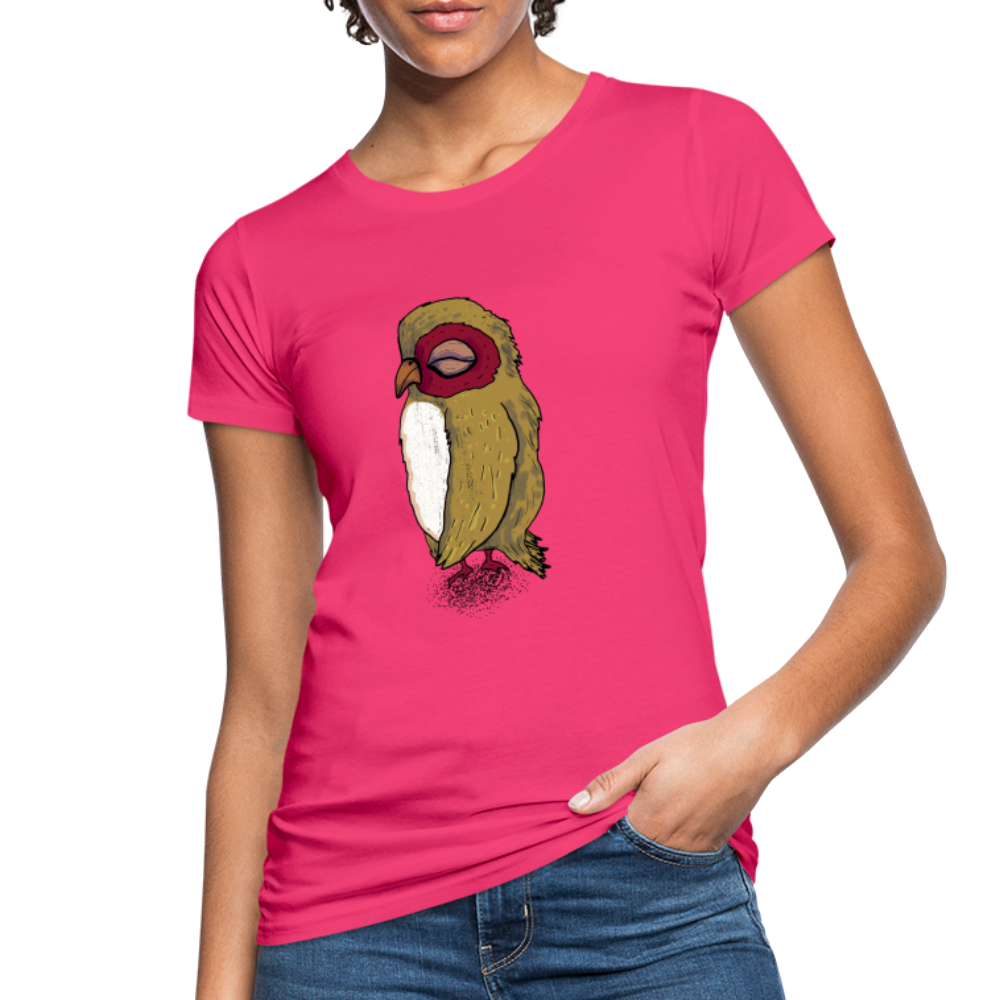 Frauen Bio-T-Shirt - Kleine braune Eule - Neon Pink