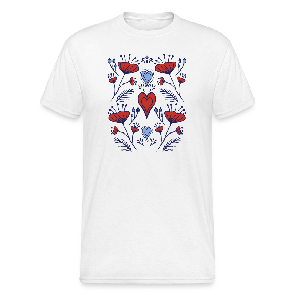 Männer Gildan Heavy T-Shirt - "Folklore Mohn" - weiß